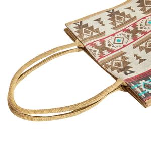 Bolsa de Compras de Yute Natural con Estampado Geométrico, Ecológica, con Asas Resistentes, Disponible a Buen Precio - Product Image 6