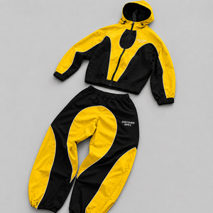 OEM Factory Clothing Manufacturers Custom Waterproof Polyester Nylon Windbreaker Tracksuits <b>Zip</b> <b>up</b> <b>Jacket</b> Hoodies and Shorts Set - Product Image 1