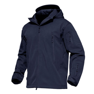 Veste softshell matelassée à capuche pour homme, coupe-vent, imperméable, séchage rapide, légère, en soie, fermeture éclair, streetwear, hiver - Product Image 4