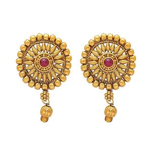 Gold Plated Imitation Pearl Choker Necklace Earring Set Ethnic Wedding & Party <b>Jewelry</b> for Women - Product Image 2