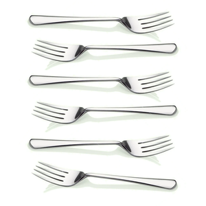 Ensemble de fourchettes en acier inoxydable, 12 pièces, 4 dents, finition miroir, modernes, pour desserts et gâteaux, compatibles lave-vaisselle, à prix avantageux - Product Image 4