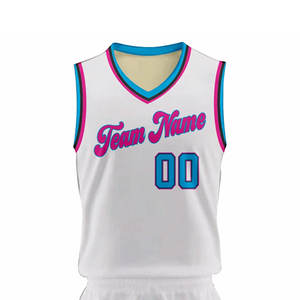 Conjunto de Uniforme de Baloncesto Personalizado, Camiseta Blanca sin Mangas con Cuello en V y Estampado del Nombre del Equipo, Secado Rápido y Transpirable para Adultos Unisex - Product Image 6