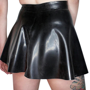 Women High Waist Shiny <b>PU</b> Pleated A-Line Mini <b>Skirt</b> Solid Color Sexy All Seasons Wear - Product Image 4