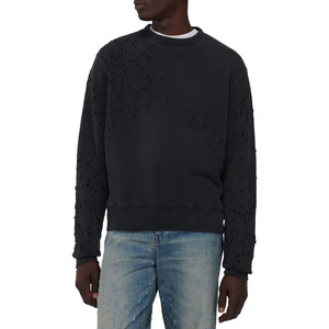 Sudadera Negra de Cuello Redondo para Hombre con Diseño de Puntos, Corte Regular, Tejido de Algodón, Estilo Casual para Otoño - Product Image 1