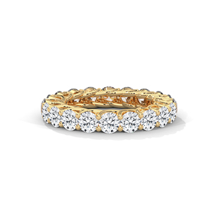 14K Gold Plated Moissanite Eternity Band Round Cut Diamond <b>Ring</b> Wedding Anniversary Jewelry - Product Image 1