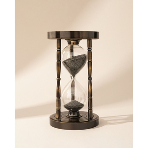 Relojes de arena de súper calidad con superficie pulida de metal y vidrio, estilo antiguo, para decoración de mesa. - Product Image 1