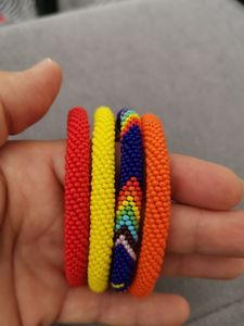 Brazalete de lujo con cuentas de vidrio para mujer, joyería étnica tejida, pulsera de ganchillo enrollable, accesorio de regalo. - Product Image 2