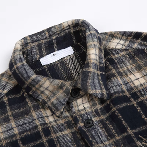 Camisa de Franela a Cuadros Unisex Estilo Urbano, Corte Holgado, Teñido con Hilo Personalizado, Algodón, Manga Larga, Transpirable, Tacto Suave, Logotipo Personalizado - Product Image 3