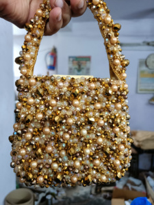 2025 bolso Unisex de un solo hombro Casual de gran capacidad bordado a rayas cosméticos universitarios bolsos de lujo cuentas de moda cristal - Product Image 2