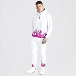 Custom Vendor Bulk Men's Printed <b>Hooded</b> Pullover Track Suit Sublimated 3D Design Half <b>Zip</b> Hood Casual Street Wear Sweat Suit - Product Image 6
