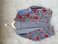 Veste bomber réversible en velours tricoté brodé et matelassé, style hippie vintage, automne-hiver, respirante et écologique