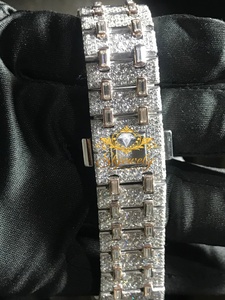 Reloj de Pulsera de Cuarzo con Incrustaciones de Moissanita, Correa de Acero Inoxidable, Esfera de Cristal, Joyería de Lujo Personalizada - Product Image 4