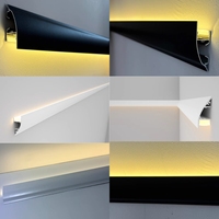 Profilé LED en aluminium pour montage en surface, bande lumineuse d'angle supérieur, éclairage vers le haut et vers le bas, rétroéclairage pour plafond intérieur