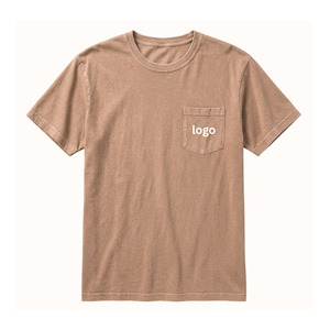 T-shirt formel pour homme, coupe classique, rouge, tissé, 100% coton, col rond, manches courtes, écologique, séchage rapide, doux, respirant, logo personnalisé - Product Image 4