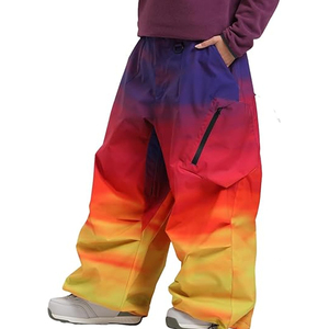 Custom Waterproof Baggy Cargo Oversized Cargo Snowboard Pants Unisex Loose Wide Leg <b>Rainbow</b> Lightweight Breathable Snow Pants - Product Image 1