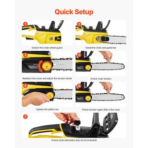 Motosega Elettrica Portatile a Batteria 20V 12 Pollici con Batteria 4.0Ah e Caricabatterie Rapido, Design Brushless - Product Image 3