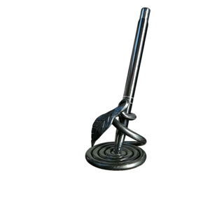 Iron Metal Round Pen Pencil Holder with <b>Black</b> Finish Light Weight Contemporary <b>Desk</b> Vase for Home <b>Office</b> Tabletop Decor - Product Image 2