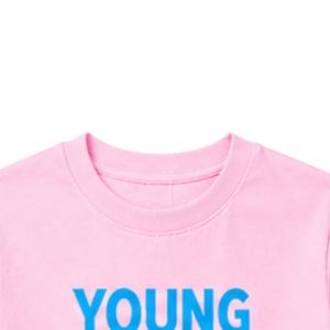 Camiseta Rosa de Manga Corta con Cuello Redondo y Diseño Gráfico para Niñas, Ropa Cómoda para la Escuela y Uso Diario - Product Image 3