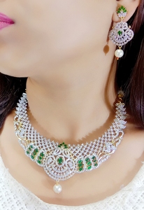 Handmade Unique Brass <b>Choker</b> Necklace Earring Set 14K Gold Plated AD Stones Luxury Jewelry for Weddings Engagement Parties - Product Image 2