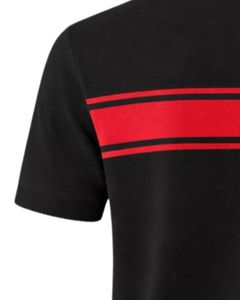 Camiseta Polo Personalizada para Hombre, a Rayas Negras y Rojas, de Algodón, Manga Corta, Corte Ajustado, con Logotipo Personalizado, para Verano, Suministro del Fabricante OEM - Product Image 6