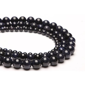 Perles de pierre de grès bleu foncé rondes, certifiées IGI, 2mm 3mm 4mm 6mm 8mm 10mm 12mm 15mm, brin de 15 pouces, pour la fabrication de bijoux, provenant du Rajasthan - Product Image 2