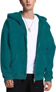 Sweat à capuche zippé 100 % coton délavé personnalisé pour homme, style vintage, streetwear, fabrication OEM Chine - Product Image 3