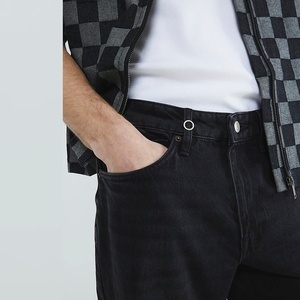 Colección Otoño/Primavera para Hombre: Pantalones Casuales de Estilo Coreano Vintage, de Pierna Recta, Ajuste Holgado, Cintura Media, Lavado Medio, con Estampado de Botones/Color Liso, Ideales para Fiestas - Product Image 2