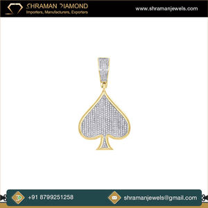Trendy Minimalist 10K <b>Solid</b> <b>Gold</b> Custom Iced Ace Spades Poker Charm Brilliant Cut Heart Moissanite Necklace <b>Pendant</b> Fine Gift - Product Image 6