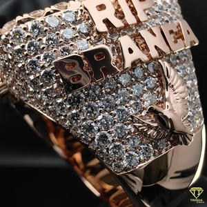 Lab Grown Diamond Custom <b>Initial</b> JT Championship <b>Ring</b> Rose Gold Iced Out Signet <b>Ring</b> Luxury Hip Hop Men's Statement <b>Ring</b> - Product Image 6
