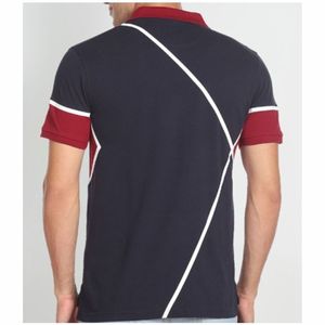 เสื้อโปโลผู้ชายลำลองผ้าฝ้ายคุณภาพสูง แขนสั้น ระบายอากาศดี คอสูง สไตล์สตรีทแวร์ สีบล็อก ปักลาย ปี 2026 ไซส์พลัส - Product Image 2