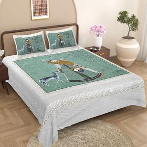 Juego de Sábanas King Size de Algodón, Fundas de Almohada, Juego de Ropa de Cama Estampada, Venta al por Mayor, Juego de Sábanas de Algodón 100% de Alta Calidad con Estampado a Mano - Product Image 2