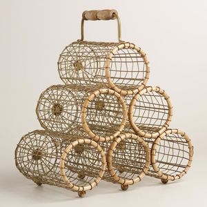 Handmade Rattan Wine <b>Rack</b> For Wooden Shelf Styling And Beautiful Bottle Holder For Home Bar Decoration - Product Image 3