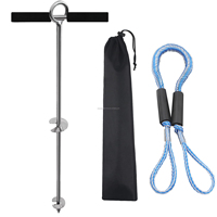 Ancre de sable triple spirale en acier inoxydable longue tige profonde tenant l'ancre marine