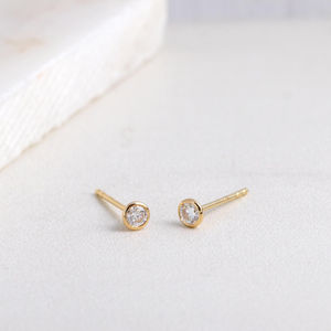 Pendientes de Diamante Cultivado en Laboratorio de 1.60 ct con Engaste de Bisel, Oro Amarillo Sólido de 14K, Certificado IGI, Regalo de Aniversario de Bodas para Mujer - Product Image 4