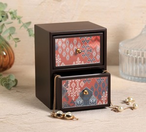 Handmade Wooden <b>Storage</b> <b>Box</b> with two Compartments for Kitchen Organization Vintage Wooden Jewelry organizer with Double <b>Drawers</b> - Product Image 3