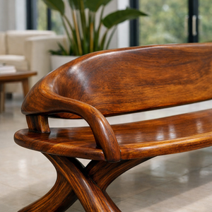 Banc d'extérieur Luxali C0013 en noyer massif, fabriqué à la main, design moderne, écologique, durable, prix usine - Product Image 4
