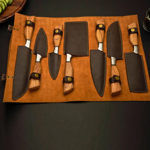 LEGACY BLADES Luxury Handmade Damascus Kitchen <b>Knife</b> <b>Set</b> Premium Chef Cutlery Natural Wood Handle Custom Logo Supplier - Product Image 6
