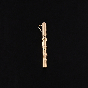Pendentif Hip Hop en laiton plaqué or, motif bambou, taille 60x8MM - Product Image 2