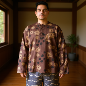 Brown Kurtha with Flower Printed <b>Prayer</b> <b>Mat</b> - Product Image 3