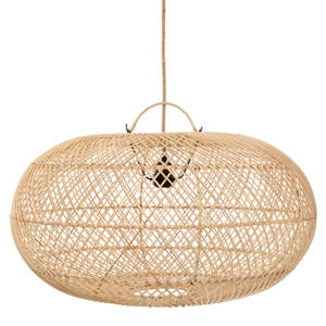 Lámpara colgante ovalada de ratán, pantalla de mimbre natural tejida a mano, lámpara colgante para sala de estar, dormitorio, decoración de hotel - Product Image 5