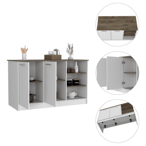 Isola di cucina con due armadi e tre scaffali aperti categoria di prodotto funzionale ed elegante - Product Image 6