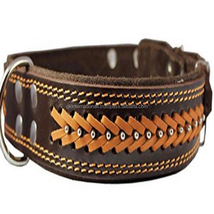 Collier de chien en cuir rembourré Softy, robuste et Durable, avec couture de cire et couleur contrastée plaquée en nickel - Product Image 4