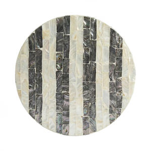 Tabourets cylindriques incrustés de coquillages, mosaïque de nacre naturelle, table de chevet pour la décoration intérieure. - Product Image 4