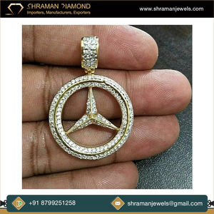 Customizable Trendy <b>Solid</b> 10K Gold Circle Logo VVS Lab Grown Diamond Hip Hop Bling Pendants <b>Necklaces</b> Charms Gift Ideas - Product Image 4