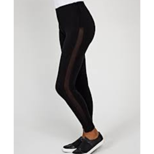 Leggings noirs taille haute pour femmes en polyester/spandex |   Pantalons de yoga personnalisés |   Fabricant de leggings de sport extensibles pour la gym et le fitness - Product Image 4