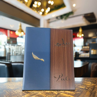 Porte-menu en cuir PU de haute qualité, format A4, durable, certifié ISO, finition nickelée, logo personnalisé, restaurant, hôtel