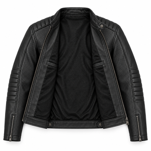 Veste de motard vintage en cuir véritable imperméable pour homme, manteau de motard personnalisé, vêtement d'extérieur tendance, qualité supérieure, vente en gros - Product Image 3