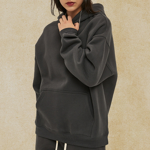 Sudadera con Capucha Unisex Bordada, Color Negro Sólido, Felpa Francesa, Informal, con Bolsillo Delantero, Talla Grande, 100% Algodón Ecológico - Product Image 2