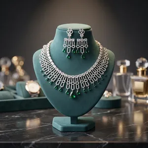 Juego de Joyería Ligero de Latón con Diamantes Americanos para Mujer, con un Diseño Real y Lujoso, Estilo Clásico para Uso Diario y Festivo - Product Image 6