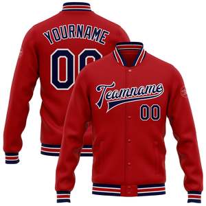 แจ็คเก็ตเบสบอลแบบกำหนดเองรุ่นใหม่ล่าสุด ปักโลโก้ทีม ติดกระดุมแป๊ก สไตล์ Letterman Bomber  ปักชื่อและหมายเลขส่วนตัว ขายส่ง - Product Image 1